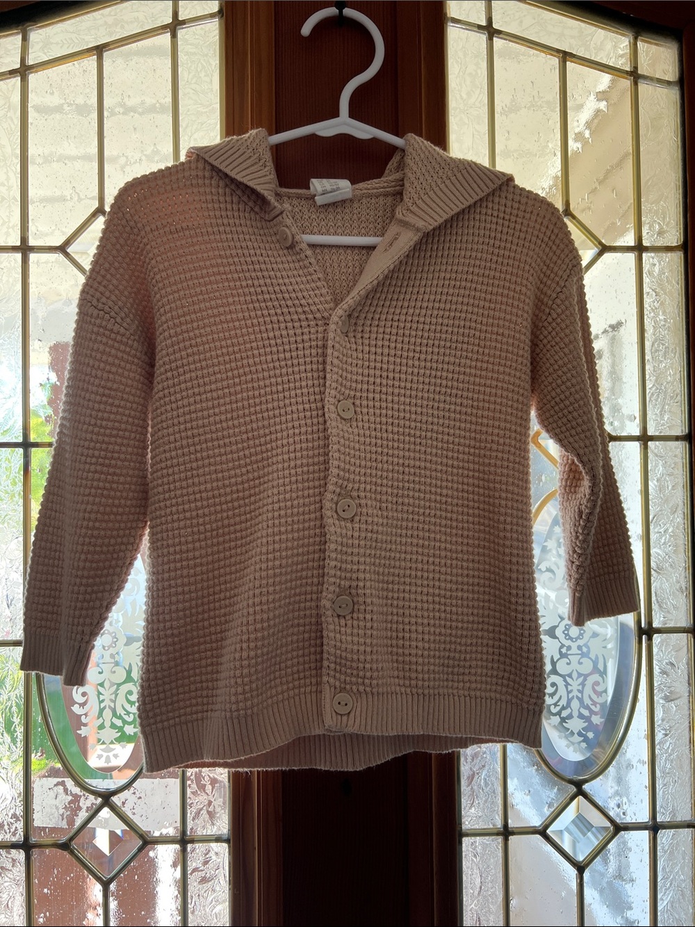 Cream Button-Up Knit Sweater for Toddlers - Hooded Collar